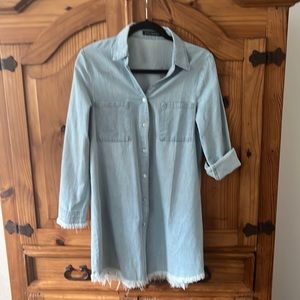 Washed denim dress